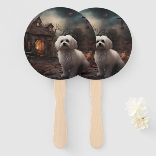 Maltees Halloween eng Handwaaier (Voorkant en achterkant)