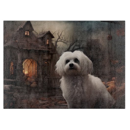 Maltees Halloween eng Snijplank (Voorkant)