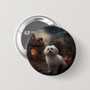 Maltees Halloween Verschrikkelijk Ronde Button 5,7 Cm