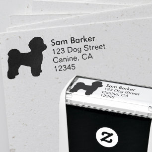 Maltees Hondenras Silhouette Return Address Zelfinktende Stempel