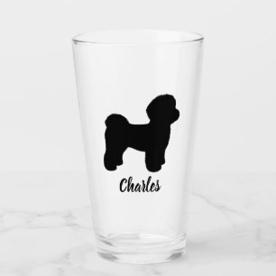 Maltees hondensilhouet gepersonaliseerd Drink glas