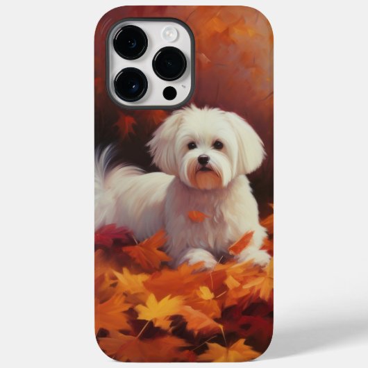 Maltees in de herfst laat Herfst inspireren Case-Mate iPhone Case (Achterkant)