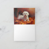 Maltees in de herfst laat Herfst inspireren Kaart (Binnen)