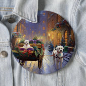 Maltees Kerstfeest Feestelijk Seizoen Ronde Button 6,0 Cm (In situ)