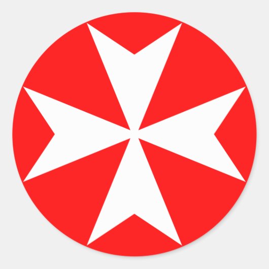 Maltees Kruis Ronde Sticker (Voorkant)