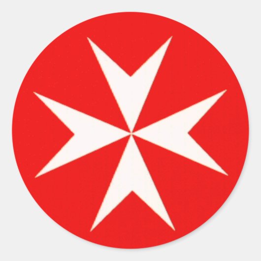 Maltees Kruis Ronde Sticker (Voorkant)