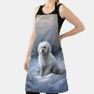 Maltees Laat het sneeuwen Kerstmis Schort