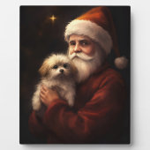 Maltees met sinterklaas feestelijke kerst fotoplaat (Voorkant)