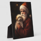 Maltees met sinterklaas feestelijke kerst fotoplaat (Zijkant)