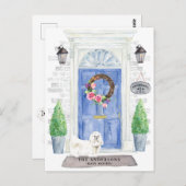 Maltees Moving Announcement Briefkaart (Voorkant / Achterkant)