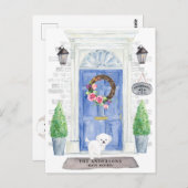 Maltees Moving Announcement Briefkaart (Voorkant / Achterkant)