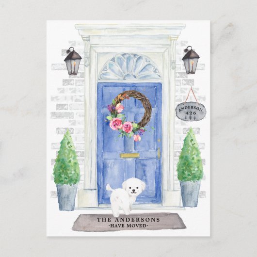 Maltees Moving Announcement Briefkaart (Voorkant)