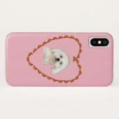 Maltees puppy portret in hartroze Case-Mate iPhone case (Achterkant (horizontaal))