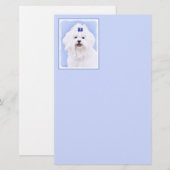 Maltees schilderen - Kute Original Dog Art Briefpapier (Voorkant / Achterkant)