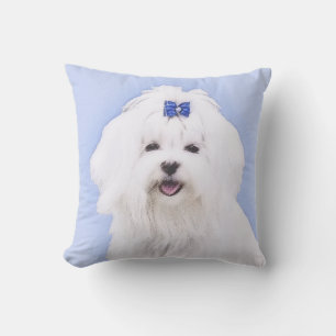 Maltees schilderen - Kute Original Dog Art Buitenkussen