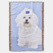 Maltees schilderen - Kute Original Dog Art Deken (Voorkant Verticaal)