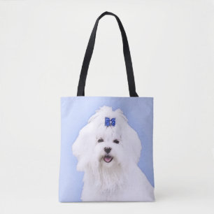 Maltees schilderen - Kute Original Dog Art Draagtas
