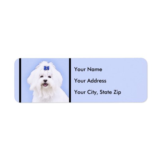 Maltees schilderen - Kute Original Dog Art Etiket (Voorkant)