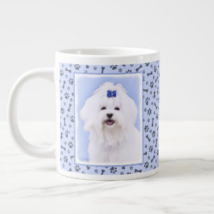Maltees schilderen - Kute Original Dog Art Extra Grote Beker