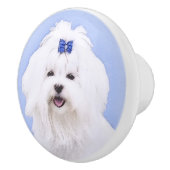 Maltees schilderen - Kute Original Dog Art Keramische Knop (Rechts)