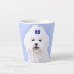 Maltees schilderen - Kute Original Dog Art Latte Mok
