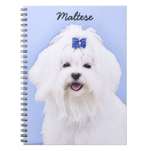 Maltees schilderen - Kute Original Dog Art Notitieboek