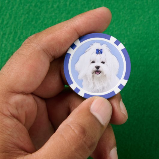 Maltees schilderen - Kute Original Dog Art Poker Chips (Hand)