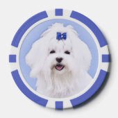 Maltees schilderen - Kute Original Dog Art Poker Chips (Voorkant)