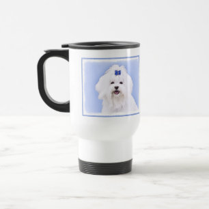 Maltees schilderen - Kute Original Dog Art Reisbeker