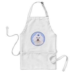 Maltees schilderen - Kute Original Dog Art Standaard Schort
