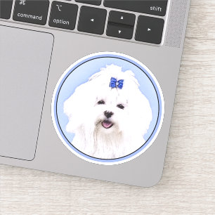 Maltees schilderen - Kute Original Dog Art Sticker