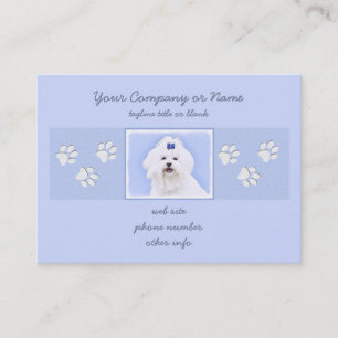 Maltees schilderen - Kute Original Dog Art Visitekaartje