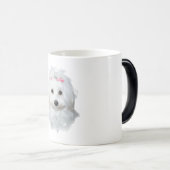 Maltees van Elegantie pluizige schoonheid Magische Mok (Voorkant rechts)