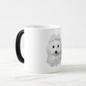 Maltees van Elegantie pluizige schoonheid Magische Mok (Voorkant links)