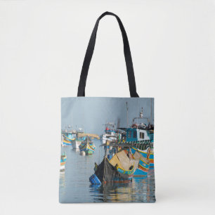 Maltees Vissen Boats Marsaxlokk op Malta Draagtas