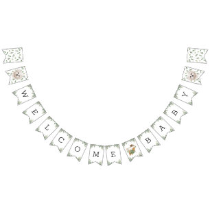 Maltese Baby shower Puppy Bunting Flags Vlaggetjes