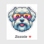 Maltese Bow Stropdas Vinyl Sticker (Vel)