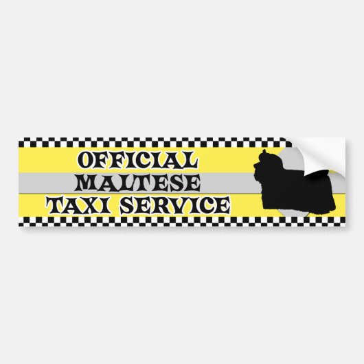 Maltese Bumpersticker Taxi Service (Voorkant)