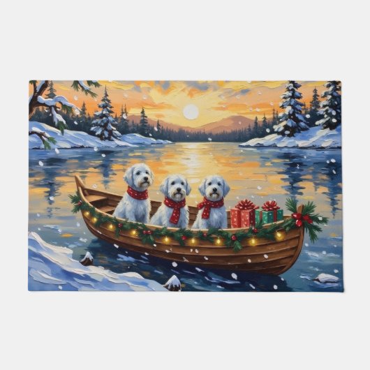 Maltese Christmas Boat Holiday Deurmat (Voorkant)
