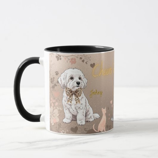 “Maltese Couple” dog Mug Mok (Links)