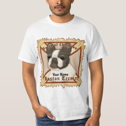 Maltese Cross Boston Terrier T-shirt (Voorkant)