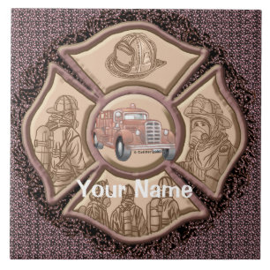 Maltese Cross Firefighter aangepaste Tegel Tegeltje