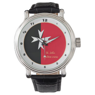 Maltese Cross & Malta Vlag trendy mode /design Horloge