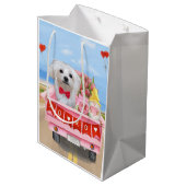 Maltese Dog Valentijnsdag Truck Medium Cadeauzakje (Achterkant Gekanteld)
