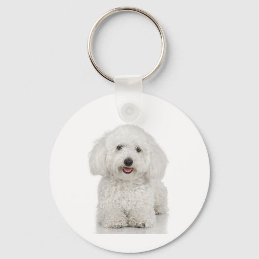 Maltese Dog White Sleutelhanger (Voorkant)