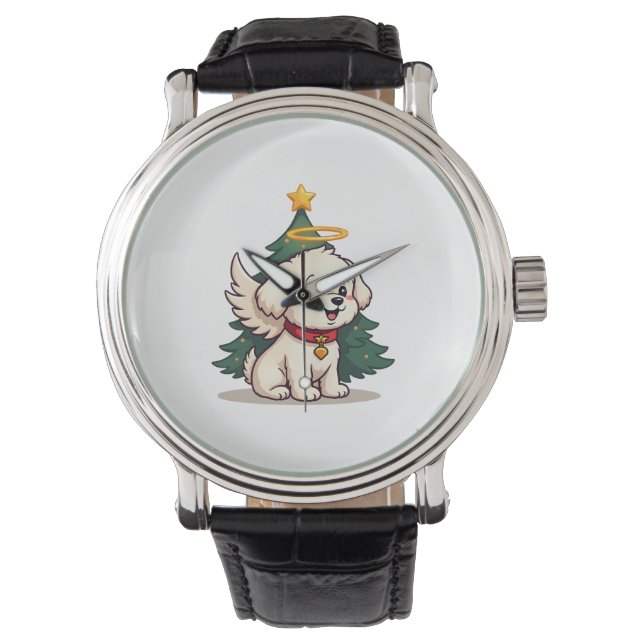 Maltese engel hond horloge (Voorkant)