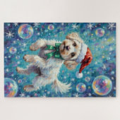 Maltese Floating in Iridescent Christmas Bubbles Legpuzzel (Horizontaal)