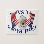 Maltese God Bless USA Legpuzzel (Horizontaal)