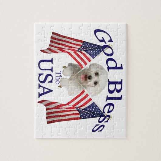 Maltese God Bless USA Legpuzzel (Verticaal)