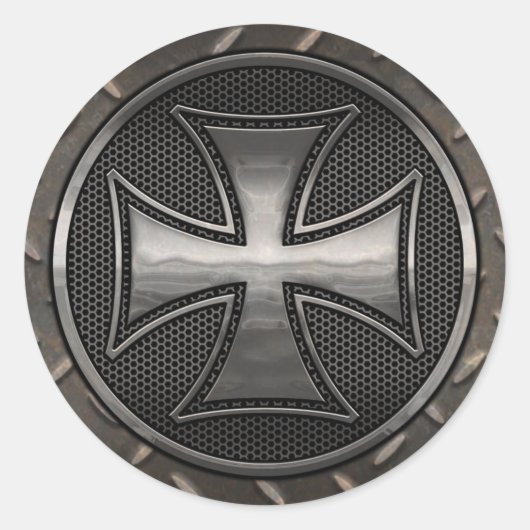 Maltese Gridiron Ronde Sticker (Voorkant)